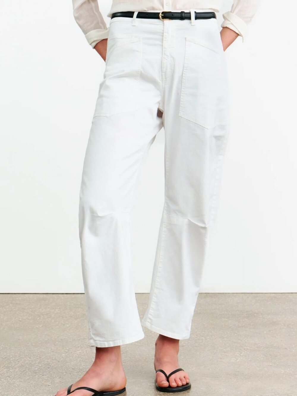 Nili Lotan White Wide-Leg Utility Pants